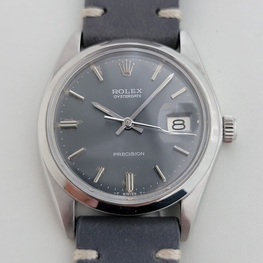 Mens Rolex Oysterdate Precision Ref 6694 34mm Hand Wind 1970s Vintage RJC129G (1 of 12)