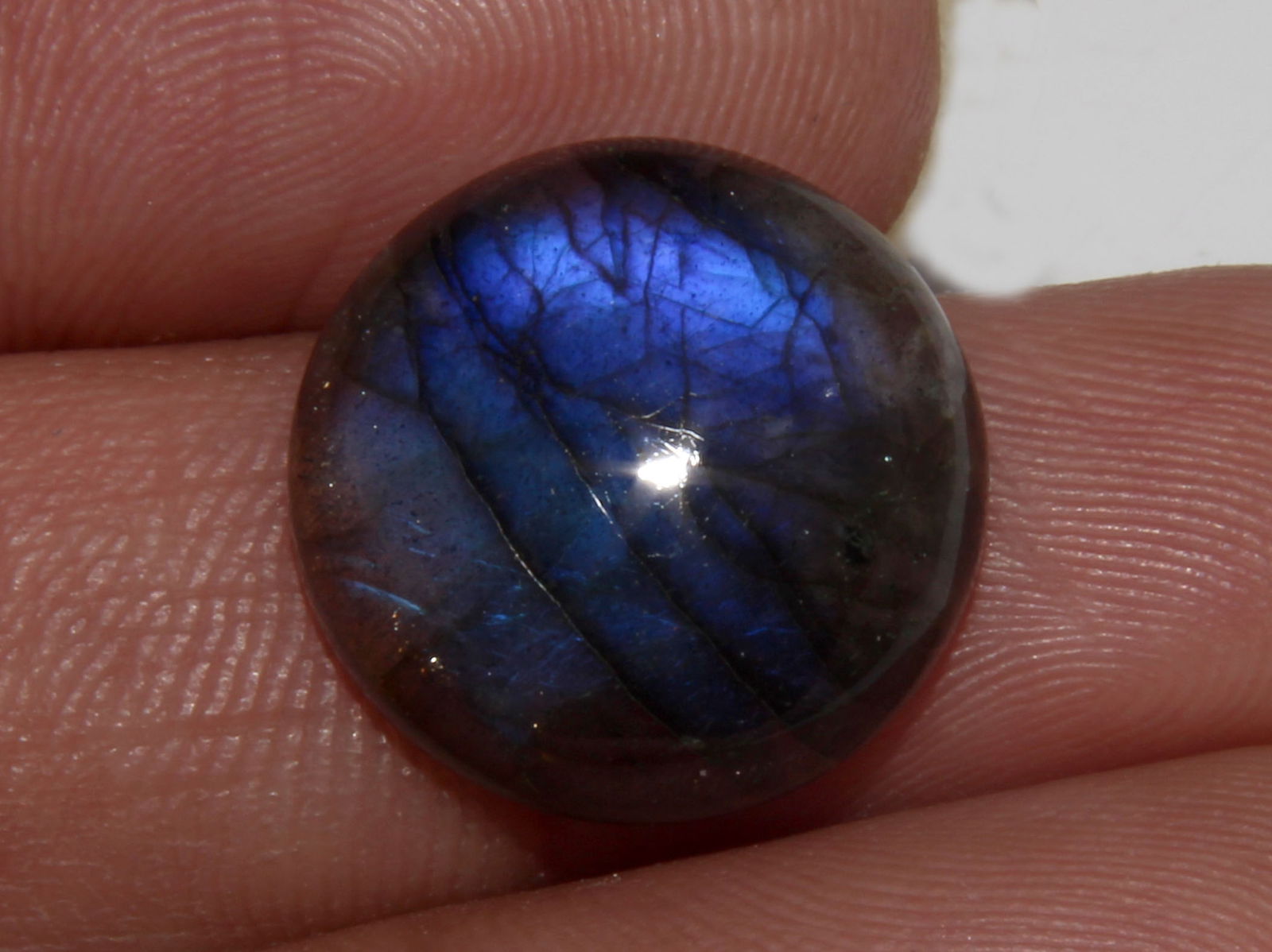 Spectacular " Natural Labradorite " 11.84 Cts Natural Labradorite: No Reserve! Title: Spectacular " Natural Labradorite " 11.84 Cts Natural Labradorite Additional Info: Gemstone : Natural Labradorite Shape : Round Cabochan Weight : 11.84 carats Measurements : 16x16 m