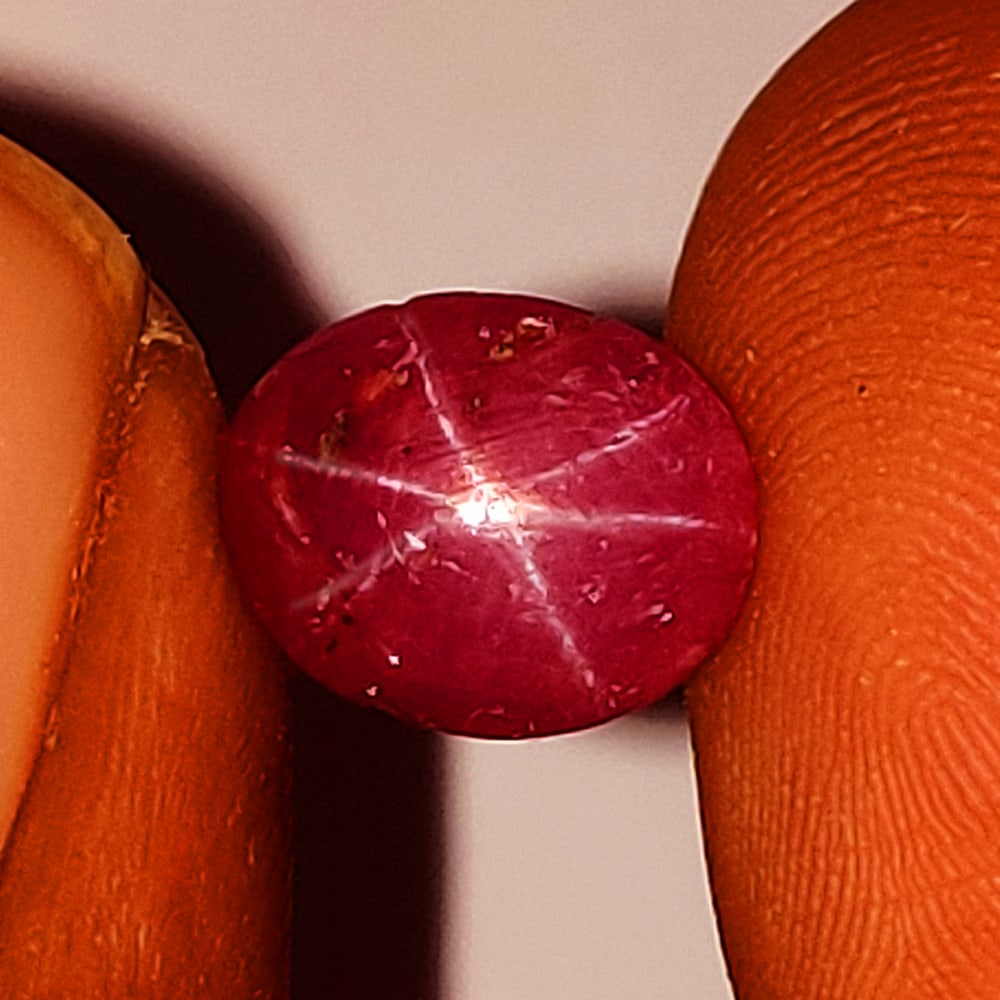 4.82 Ctw Natural Six Line Red Star Ruby Oval Cab (1 of 2)