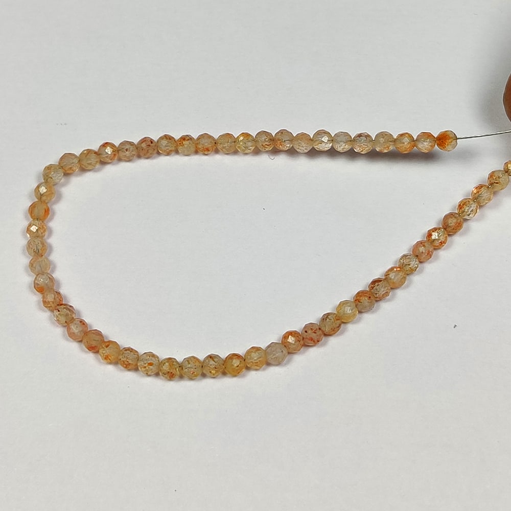 8.62 Ctw Natural 55 Drilled Orange Sunstone Round Cut Beads: No Reserve! Title: 8.62 Ctw Natural 55 Drilled Orange Sunstone Round Cut Beads Stone Clarity: Opaque Gemstone:Natural Sunstone Beads Carat Weights: 8.62 Size/Dimensions: 2.40 - 3.10 mm / 55 Pc's Addit