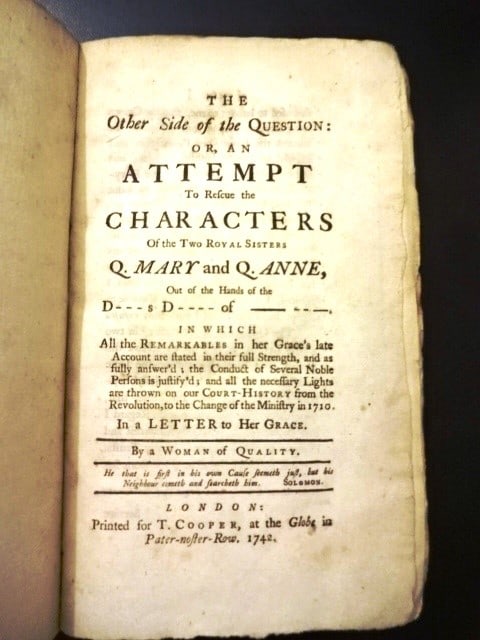 1742 Characters of Queen Mary and Anne (1 of 3)