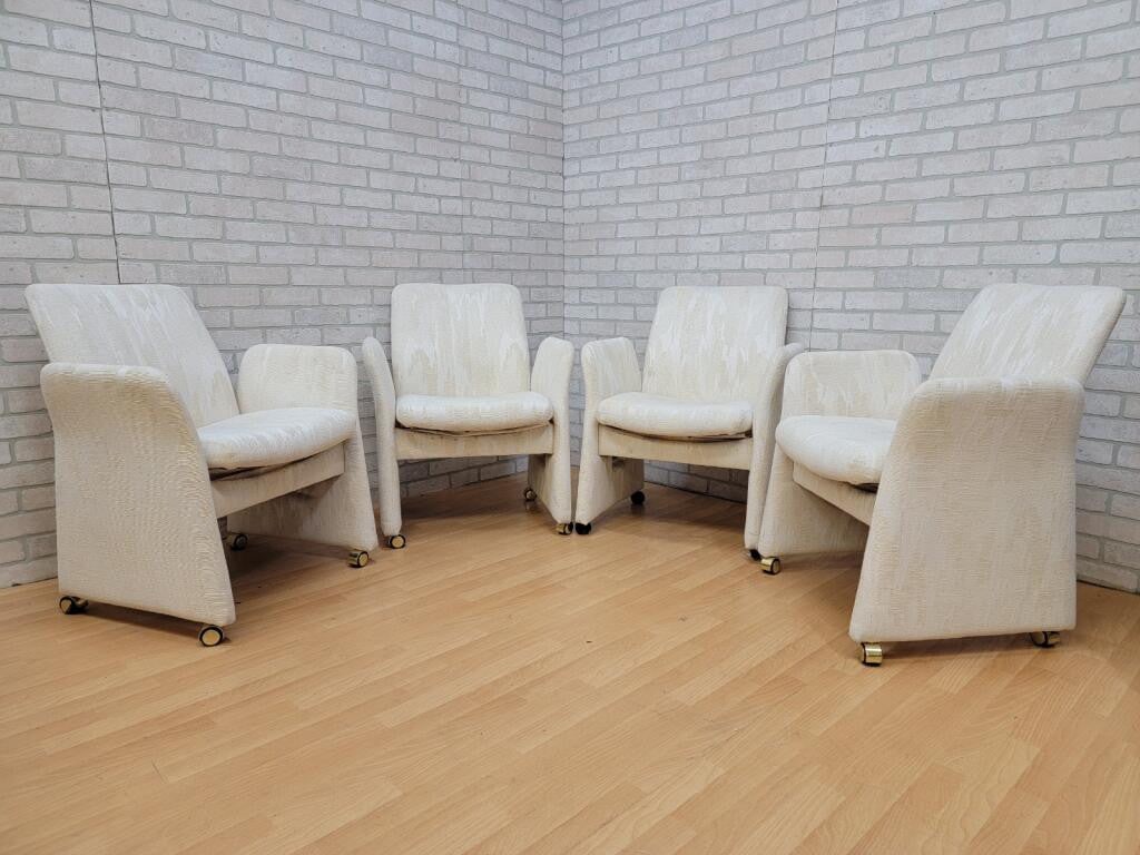 Vintage Vladimir Kagan Style Set of 4 Rolling, Tilting Club Chairs By Chromcraft: Vintage Vladimir Kagan Style Set of 4 Rolling, Tilting Club Chairs By Chromcraft Mid-Century Vladimir Kagan style rolling and tilting arm chairs by Chromcraft. The Set is being Offered "As Is" in thei