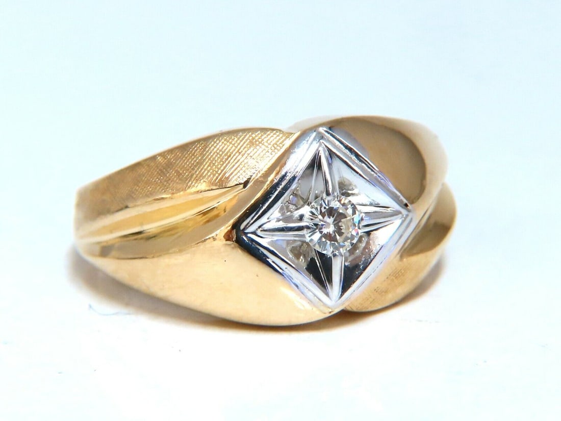 .25ct Mens Domed Masculine Graver & Shine Diamond Ring 14kt. (1 of 5)