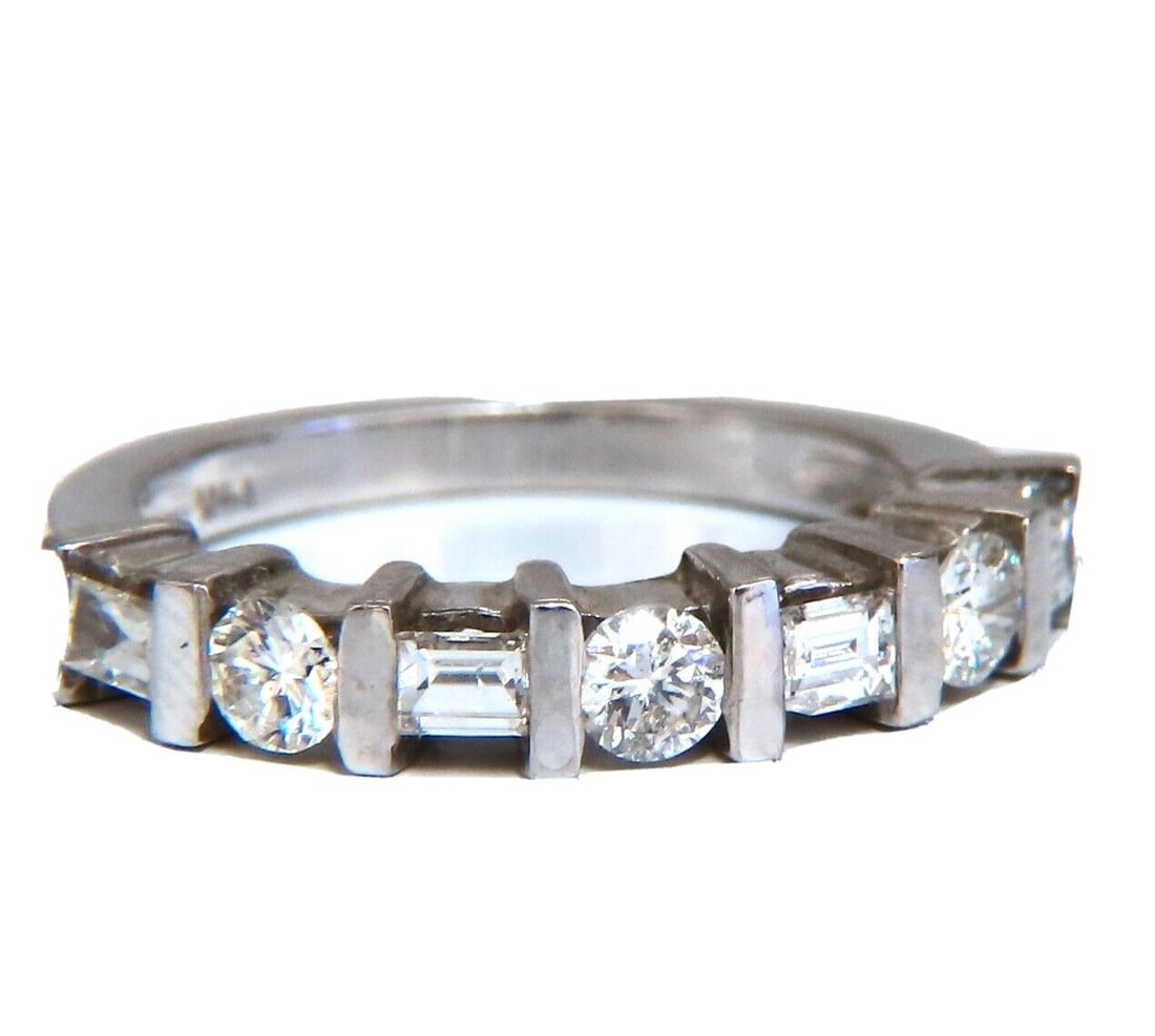 .75ct. Natural baguettes and rounds Diamond band ring 14 karat (1 of 5)