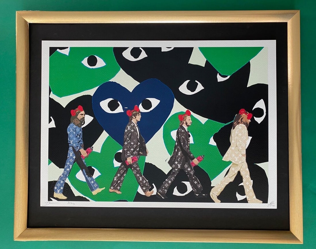 DEATH NYC Signed Large 16x20 Framed COME DES GARCONS BEATLES COA Graffiti PopArt (1 of 6)
