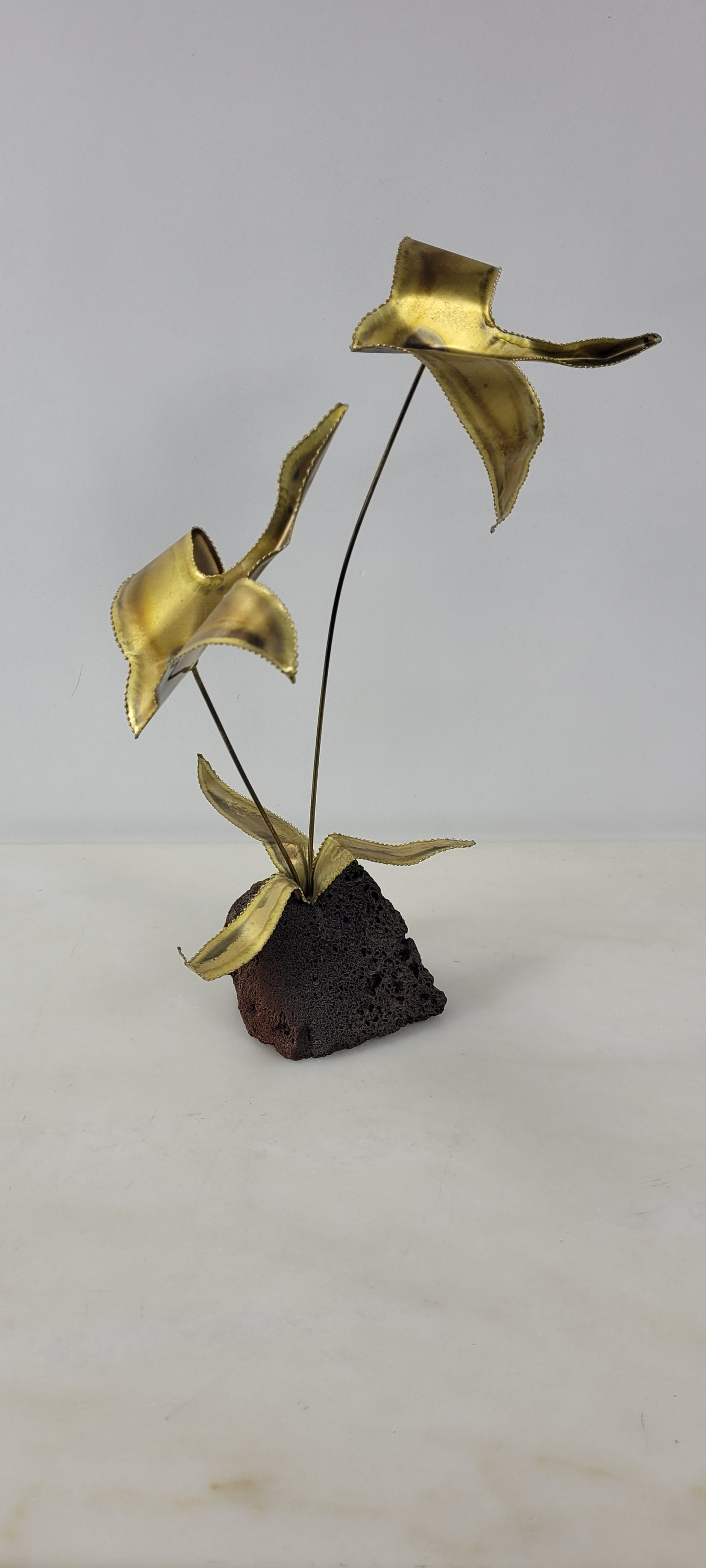 Mid century modern seagull brass sculpture statue table top art Birds in Flight ocean beach decor (1 of 8)