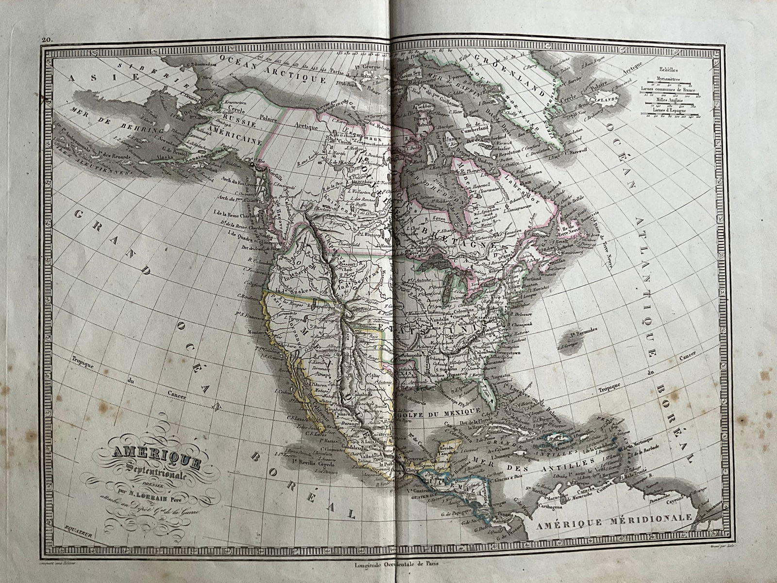 1839 Map of North America with the Republic of Texas. By Monin (1 of 2)
