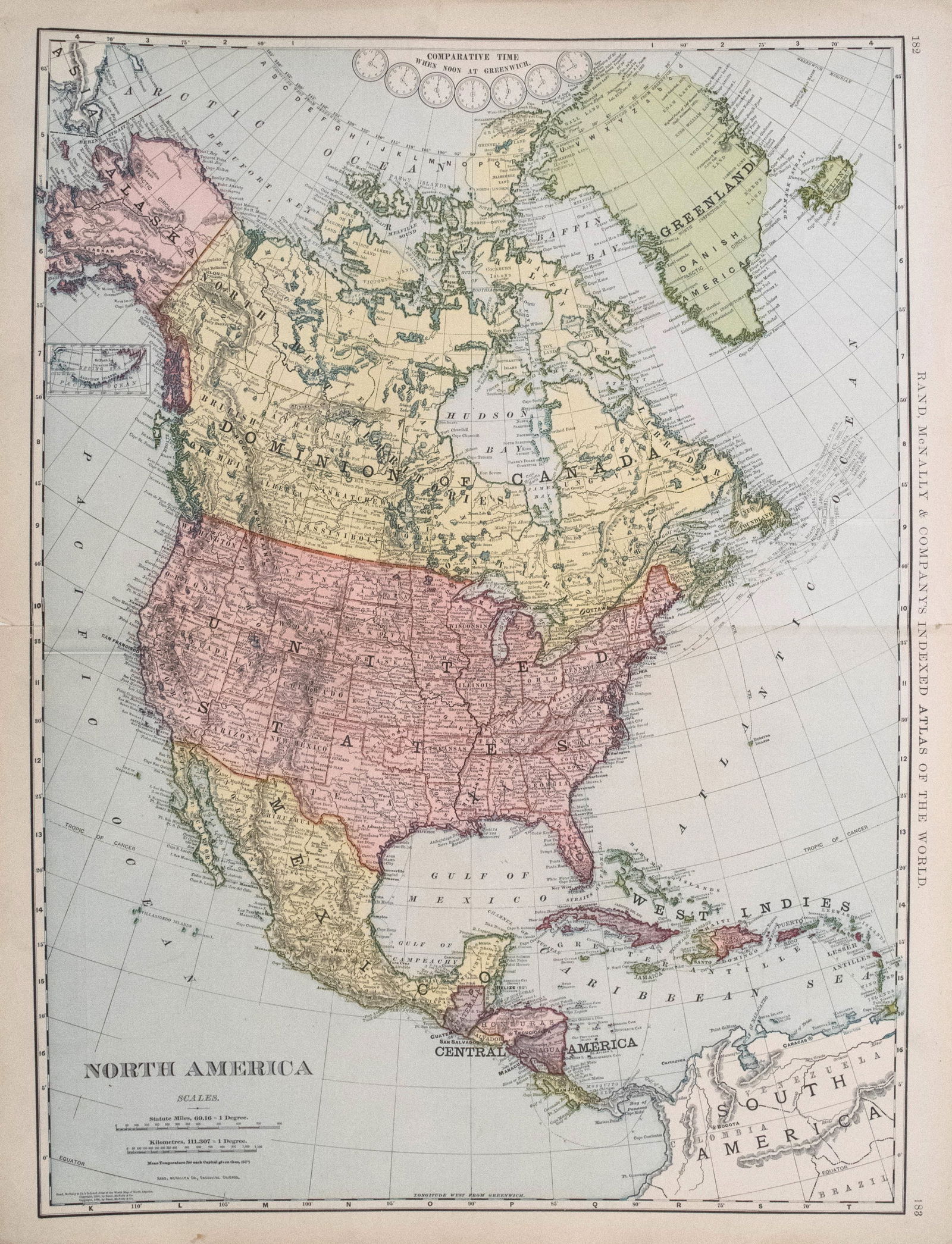 1898 c. Rand McNally North America Map -- North America (1 of 1)