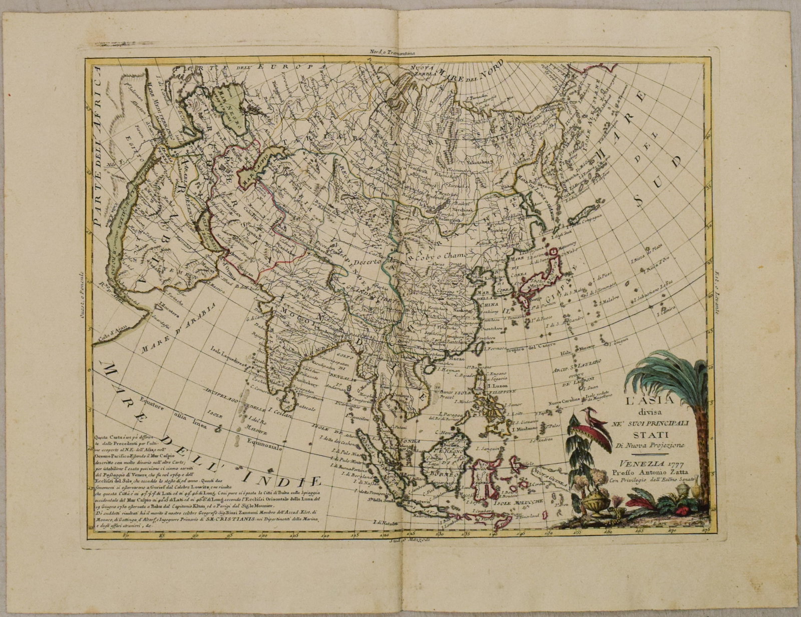 1777 Zatta Map of Asia -- L'Asia divisa ne' suoi principali Stati di Nuova Projezione: Title: 1777 Zatta Map of Asia -- L'Asia divisa ne' suoi principali Stati di Nuova Projezione Cartographer: A Zatta Year / Place: 1777, Venice Map Dimension (in.): 11.9 X 15.5 in. This is a lovely map 