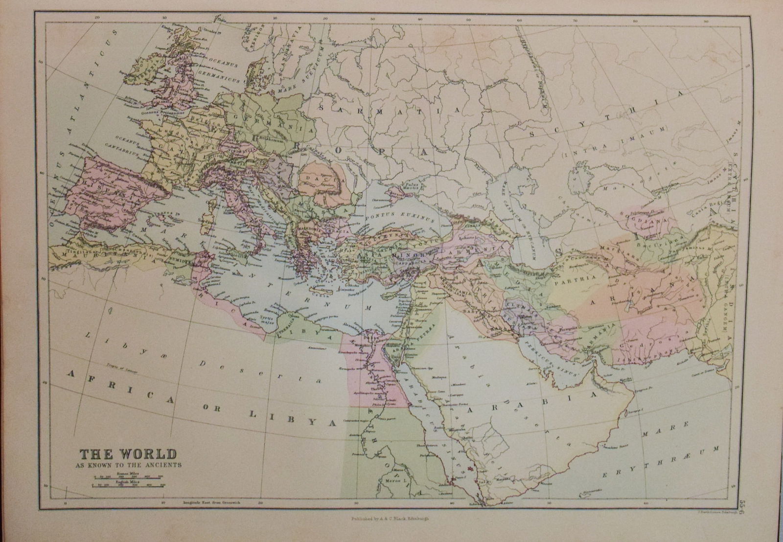 1892 Black Map of Ancient World (1 of 1)