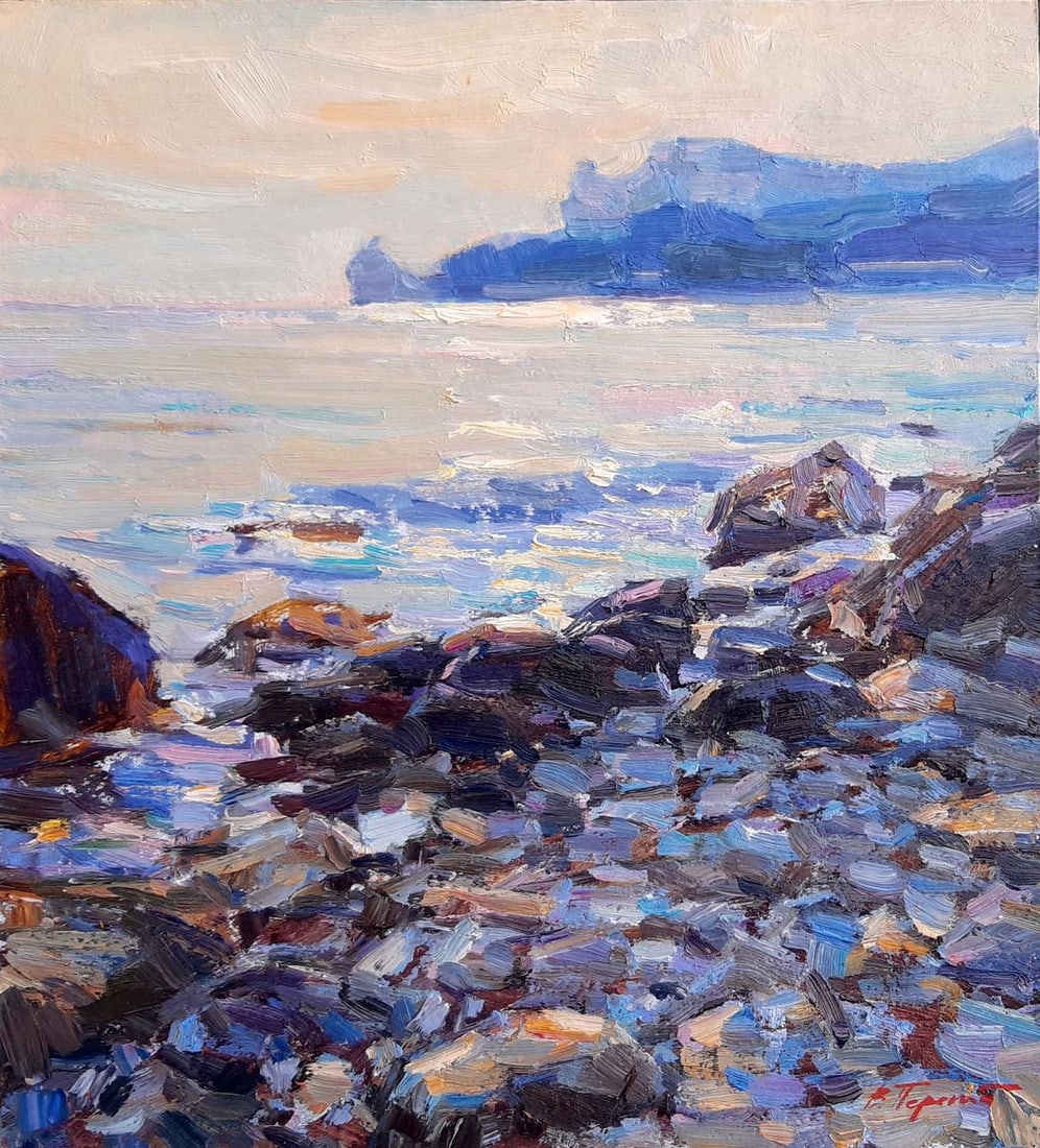 Oli painting Evening by the sea Tepeta Miacheslav (1 of 5)