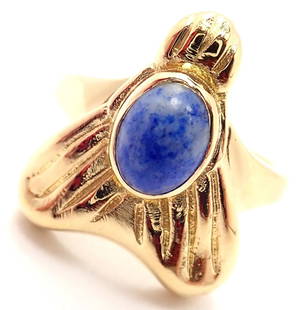 Authentic! Ilias Lalaounis 18k Yellow Gold Sodalite Greek Ring: Authentic! Ilias Lalaounis 18k Yellow Gold Sodalite Greek Ring Authentic! Ilias Lalaounis 18k Yellow Gold Sodalite Greek Ring Product Description About This Piece: Metal: 18k Yellow Gold Ring Size: 7.