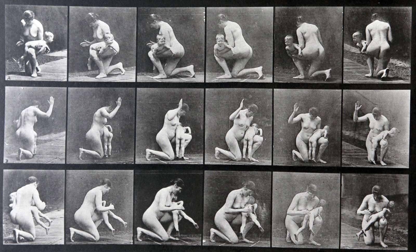 Eadweard Muybridge: Woman slapping a kid AL527: Artist: Eadweard Muybridge Title: Woman slapping a kid AL527 Date Printed: Printed in 1979 Heavy weight paper Medium: Vintage Photogravure Limited Edition Printer Location: Printed in Italy in 1979 Si