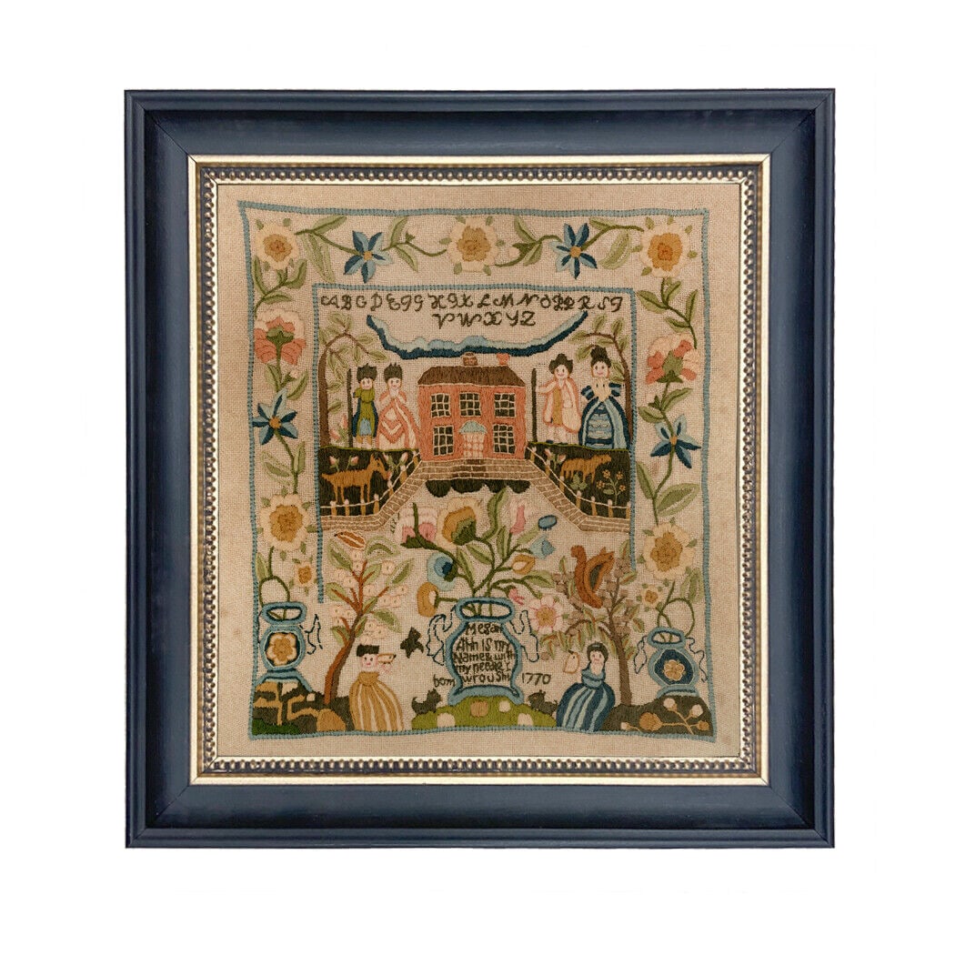 Megan Ann 1770 Embroidery Needlepoint Sampler Framed PRINT (1 of 4)