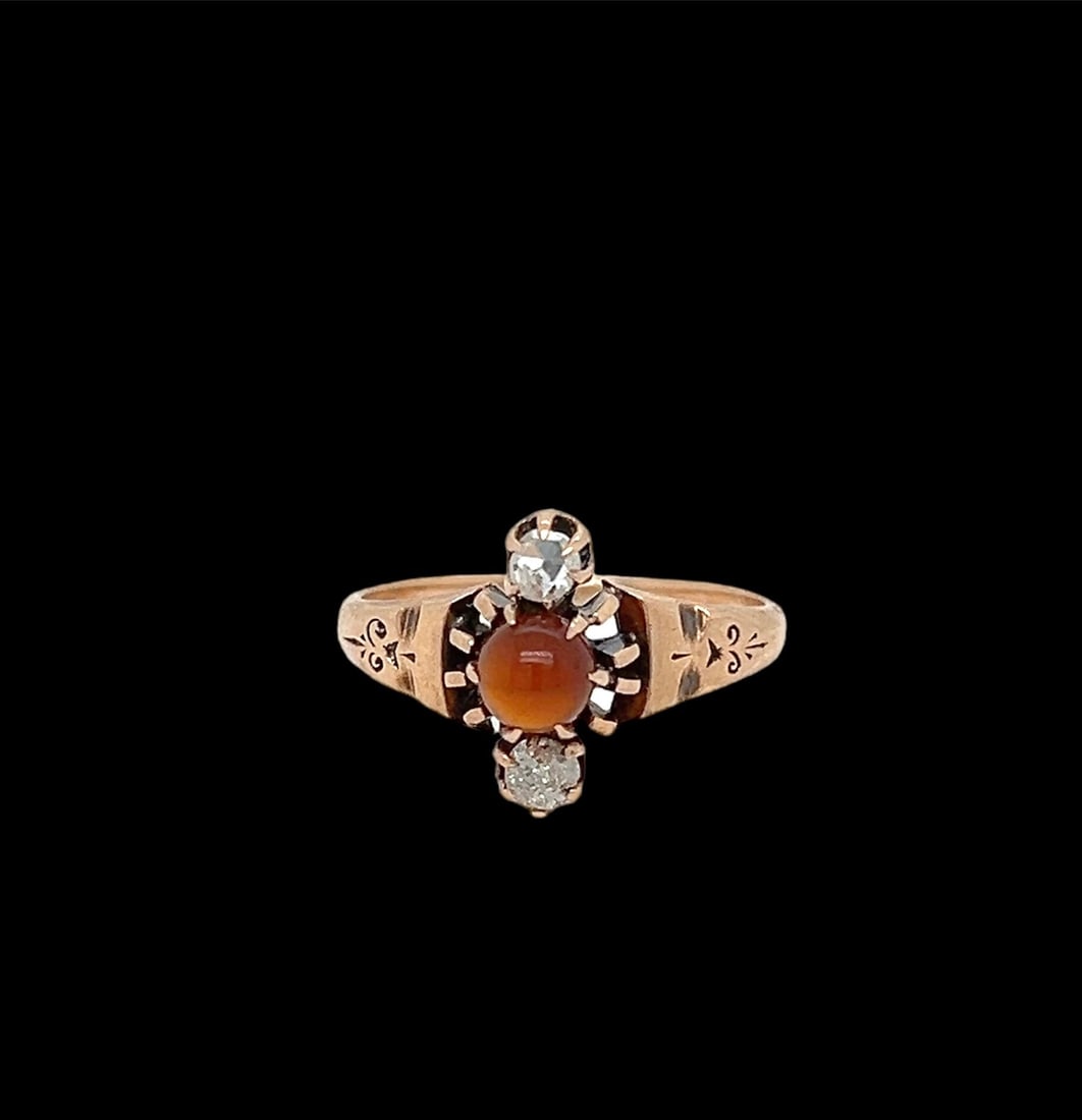 Victorian gold diamond garnet ladies girls ring (1 of 9)