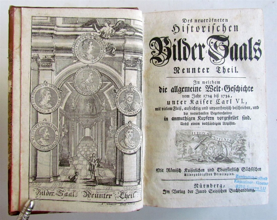 1730s ILLUSTRATED UNIVERSAL HISTORY from 1724 to 1734 antique in GERMAN (1 of 10)