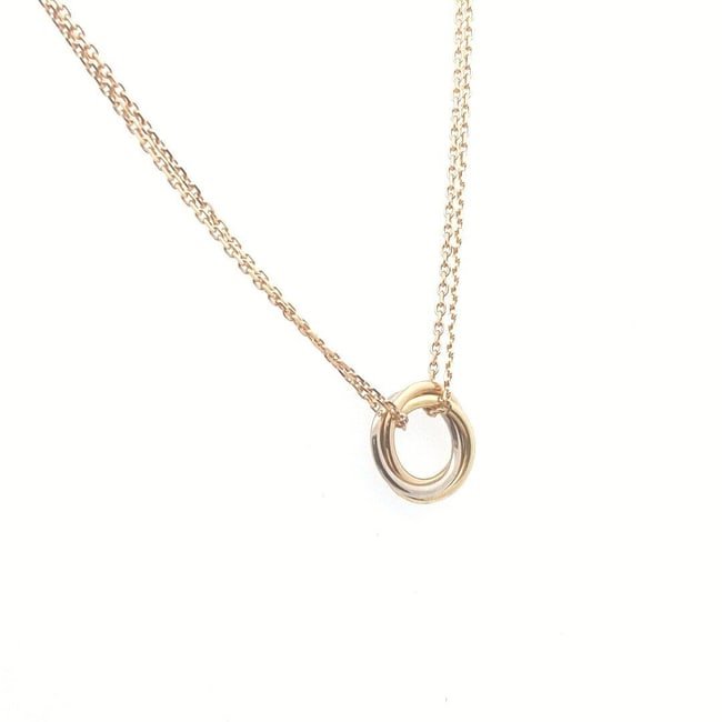 Designer $1700 18K Tri-Color Cartier Trinity Necklace (1 of 4)