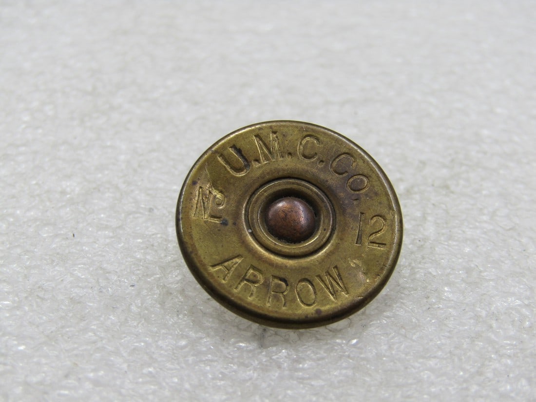 Vintage Brass UMC Co. Arrow 12 Gauge Shell Casing Pin (1 of 5)
