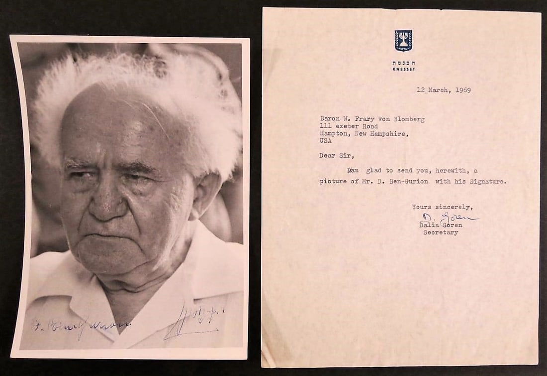 David Ben-Gurion 1969 Signed Photograph (1 of 4)