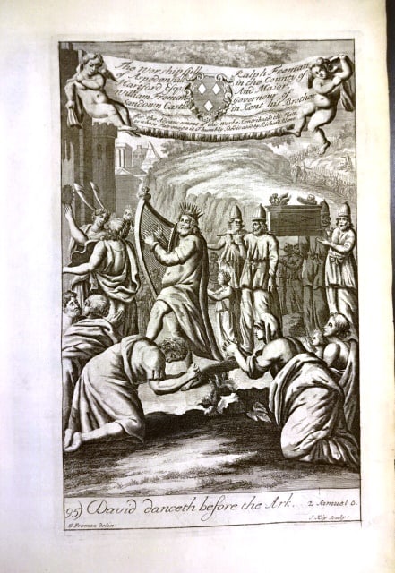 1712 Four Large Bible Engravings of King David (1 of 4)