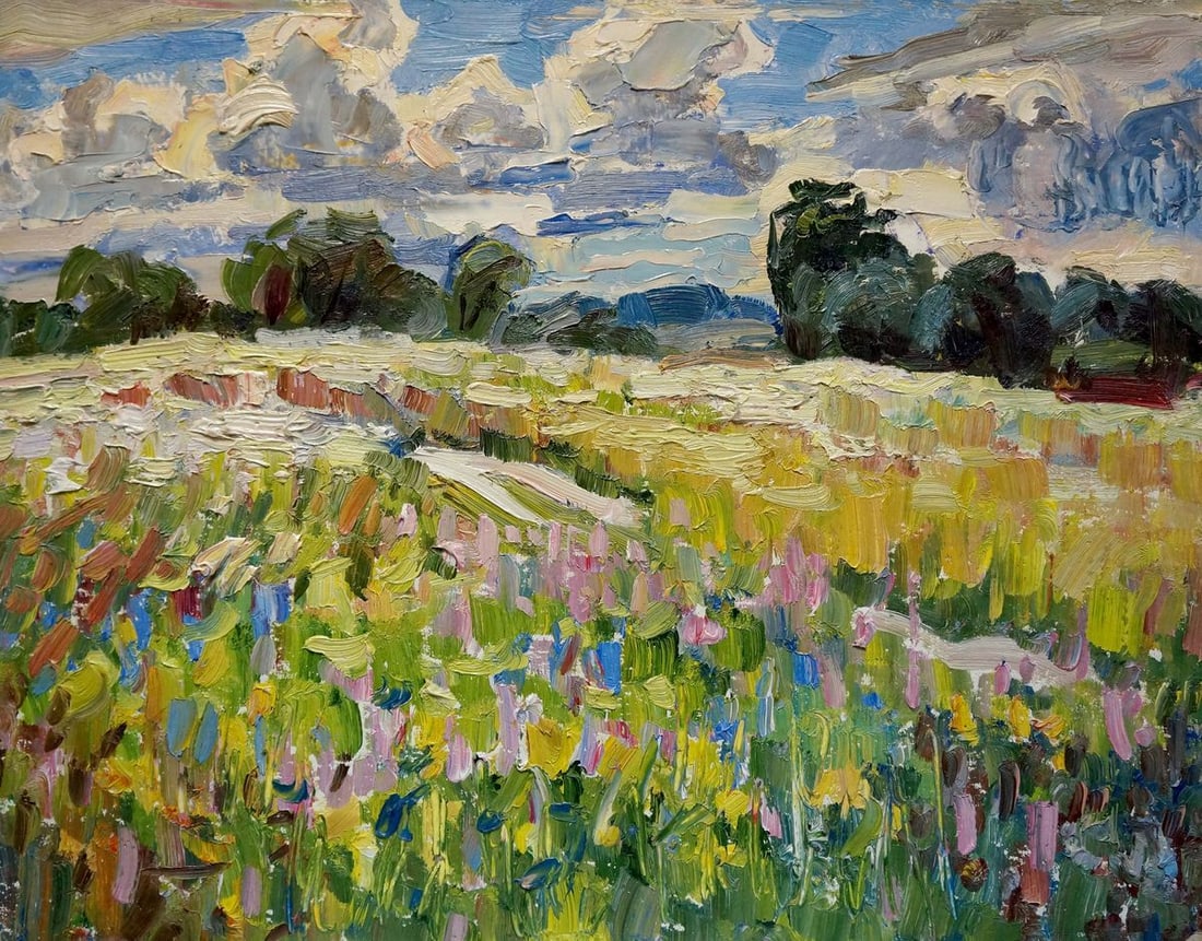 Oil painting Flower field Syrovatka Dmitry Matveevich (1 of 8)