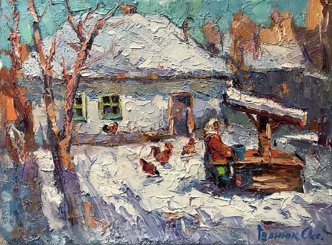 Oil painting Winter day Kalenyuk Oksana (1 of 4)