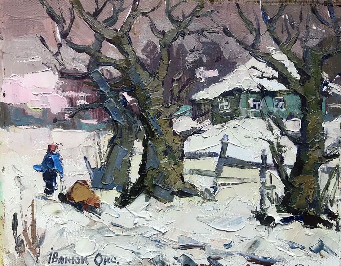 Oil painting Winter days Kalenyuk Oksana (1 of 4)