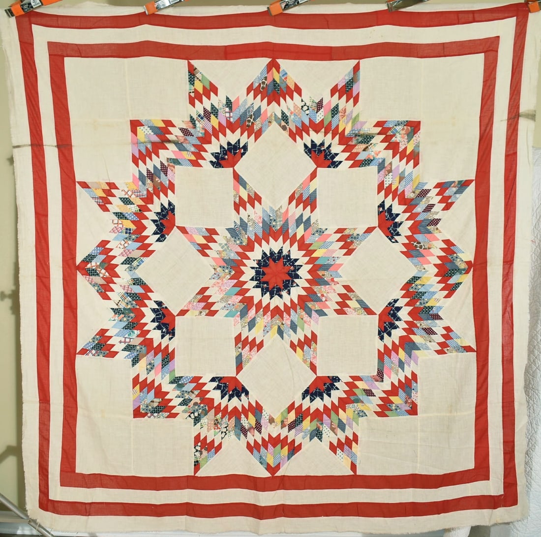 Vibrant 30's Broken Star Quilt Top (1 of 8)