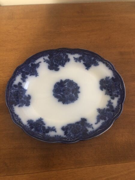 Flow Blue Platter: It measures 11 5/8” x 9” and is marked. It has no chips, cracks or repairs Shipping: Domestic: Flat-rate of $15.00 to anywhere within the contiguous U.S. International: Foreign shipping ra