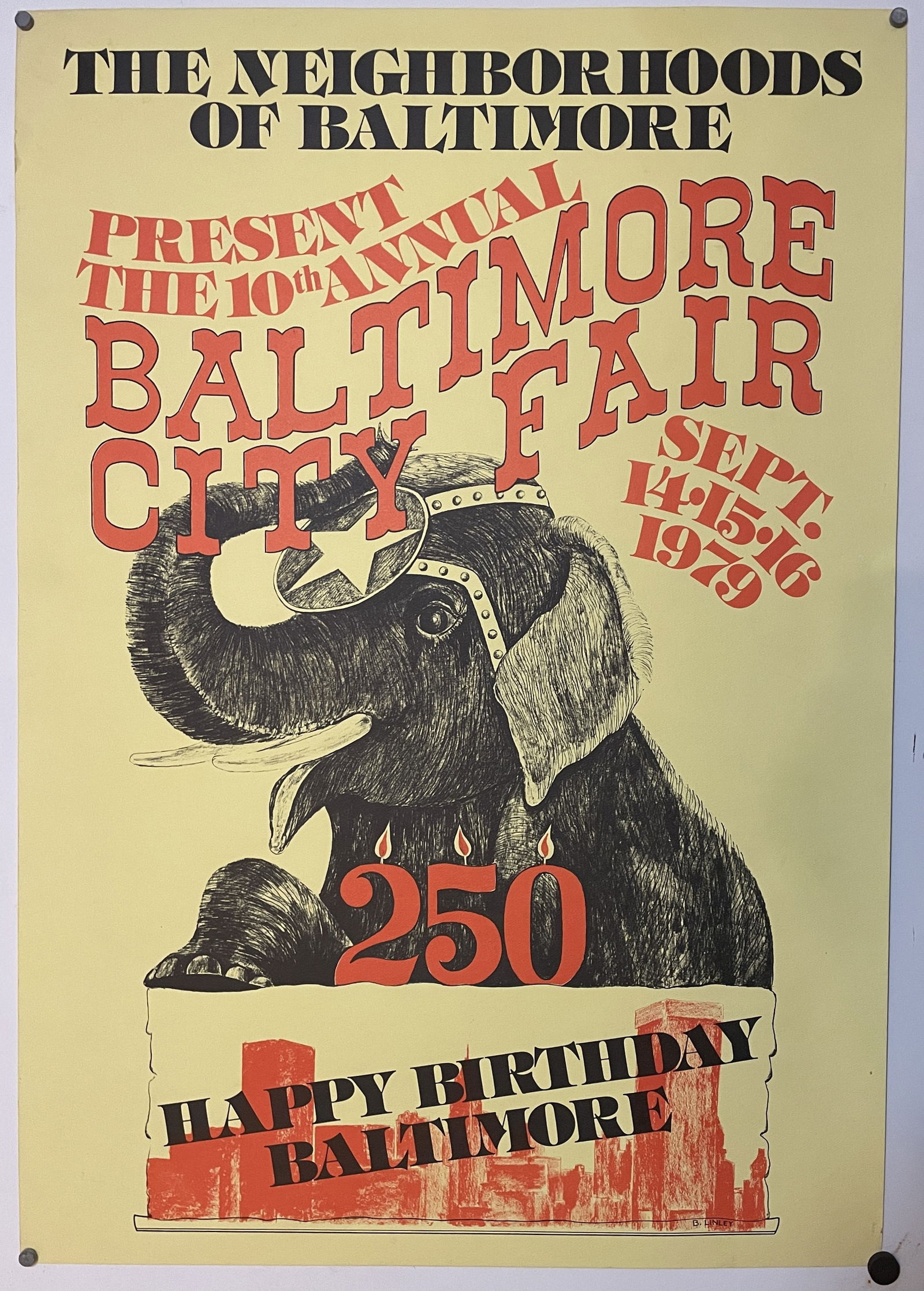 1979 BALTIMORE CITY FAIR POSTER B LINLEY 250TH ANNIVERSARY (1 of 5)