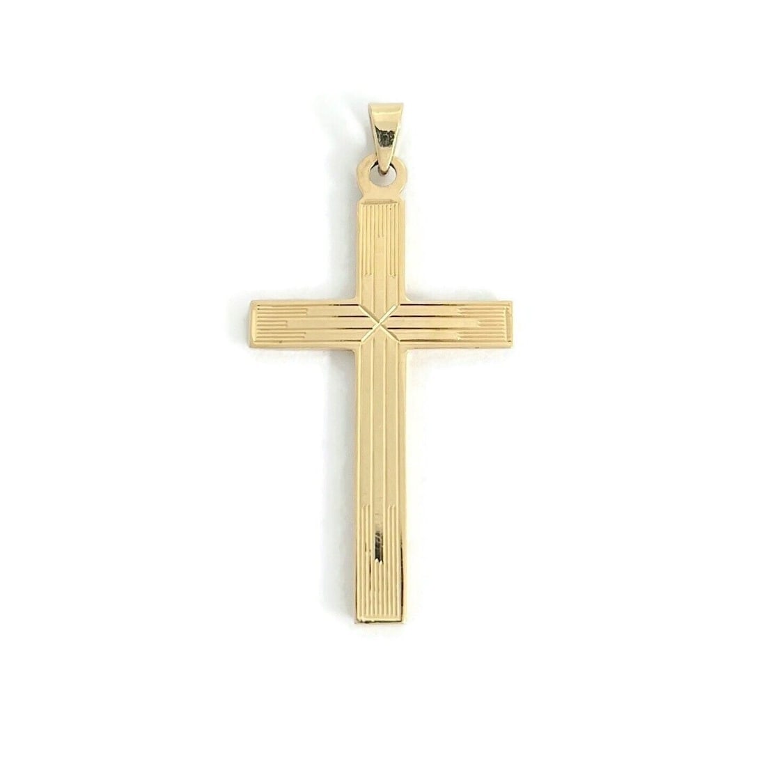 Estate Cross Necklace Pendant 14K Yellow Gold, 1.24 Grams (1 of 7)