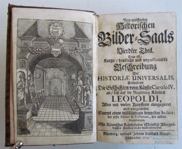 1714 ILLUSTRATED UNIVERSAL HISTORY antique in GERMAN (1 of 12)