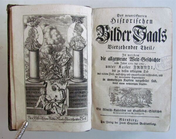 1770s ILLUSTRATED UNIVERSAL HISTORY from 1761 to 1765 antique in GERMAN (1 of 12)