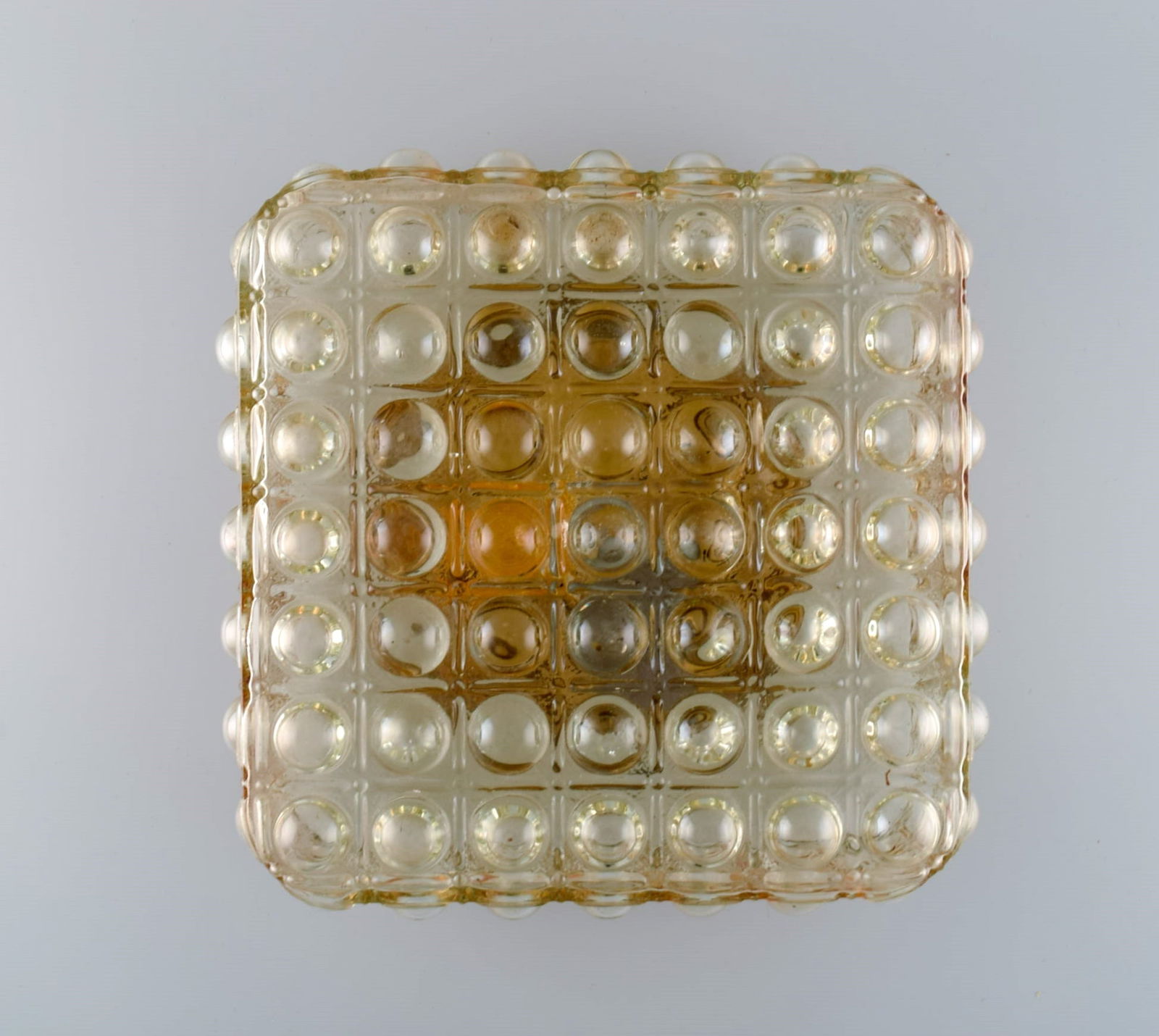 Helena Tynell (b. 1918, d. 2016) for Limburg. Ceiling / wall lamp in art glass and brass. Finnish (1 of 7)