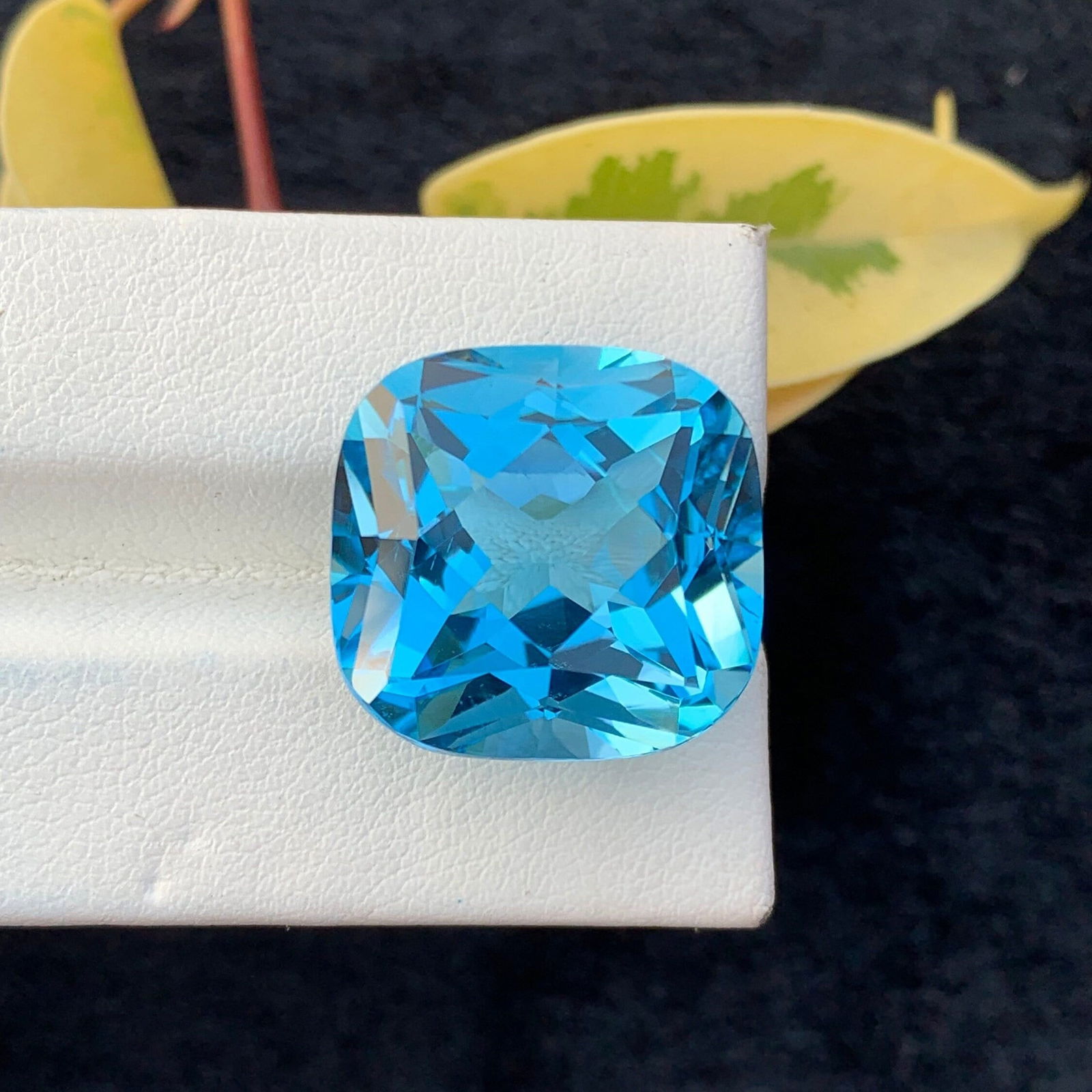 Unique Swiss Blue Topaz Loose Gemstone, Top Quality Swiss Topaz, Pacific Blue Color, Fancy Square (1 of 7)