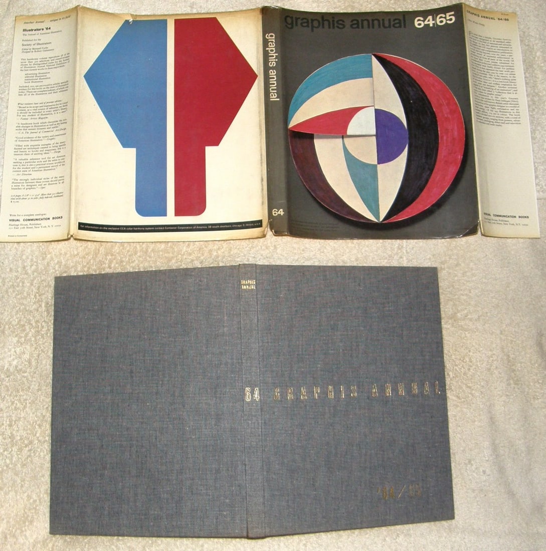 GRAPHIS ANNUAL : 1964/65 ADVERTISING ART MADMEN ERA: GRAPHIS ANNUAL 64/65 by Walter Herdeg, 6 Languages inc English French German Spanish Portuguese Published by Hastings House, 230pp. advertisements, animations, book jackets, booklets, calendars, Chris