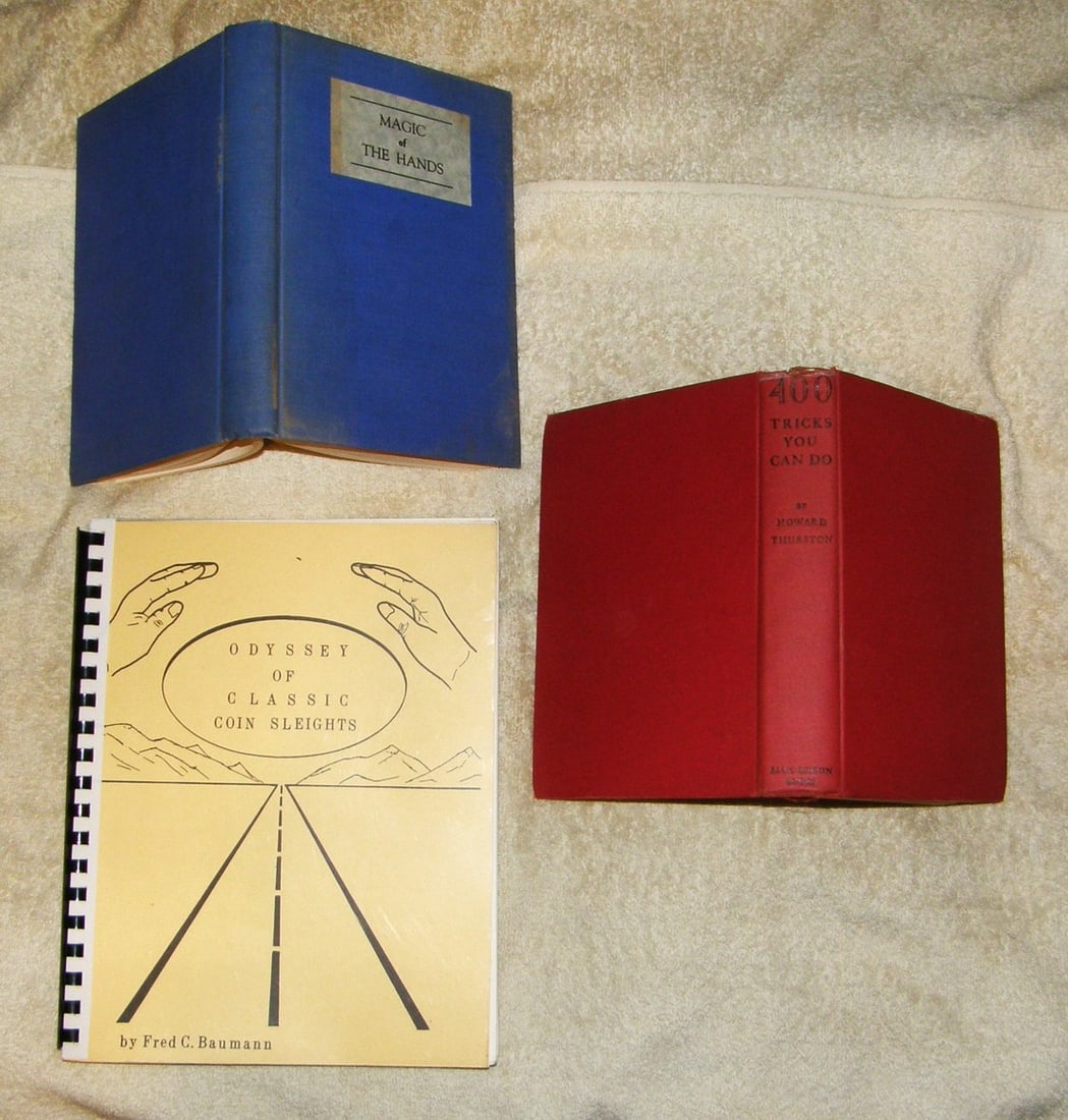 Lot 3 books SLEIGHT OF HAND -  ROPE,COIN,CARDS. Stage Magic (1 of 3)