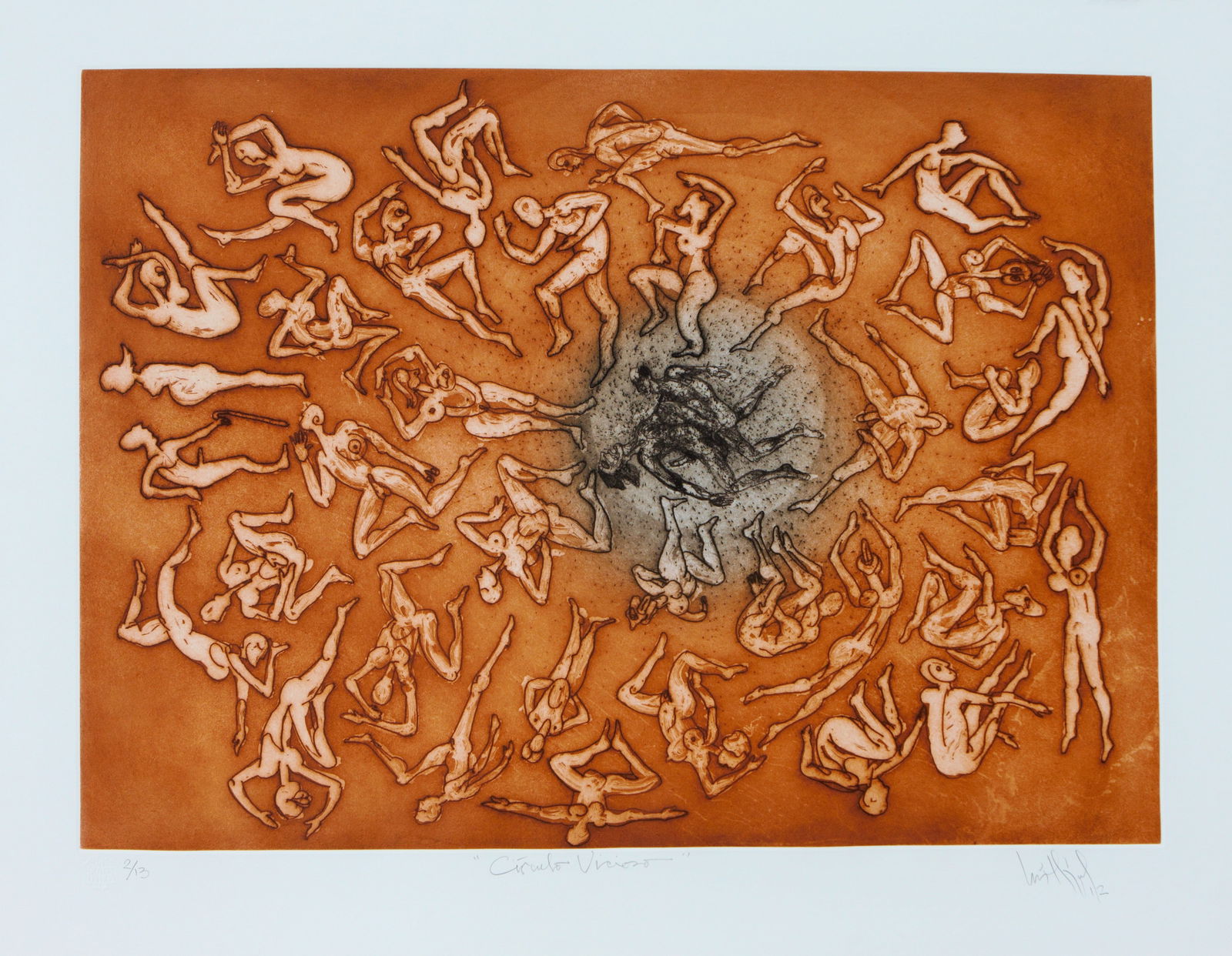 Luis Miguel Valdes Cuban etching 2012, 25.3 x 32.6 in. (1 of 2)