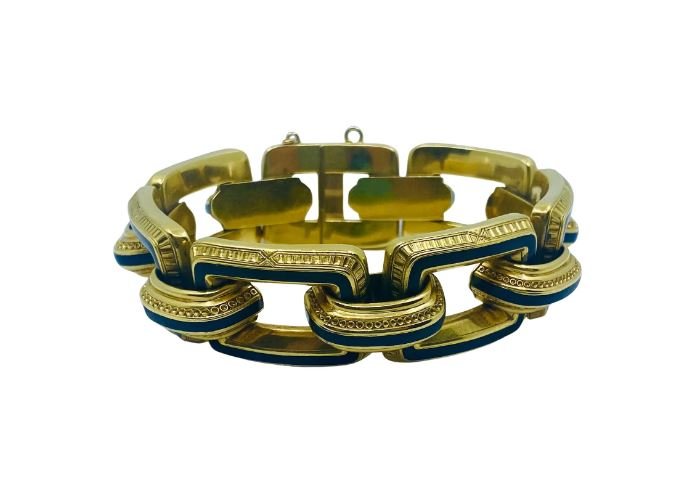French Gold Enamel Bracelet (1 of 1)