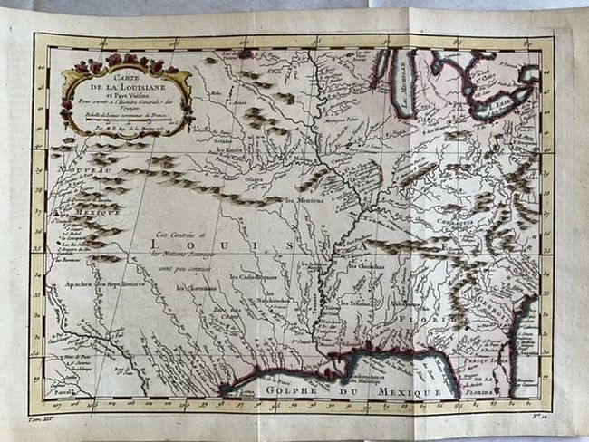 1755-1757 Colonial era Louisiana Territory during the French and Indian War by Bellin (1 of 1)