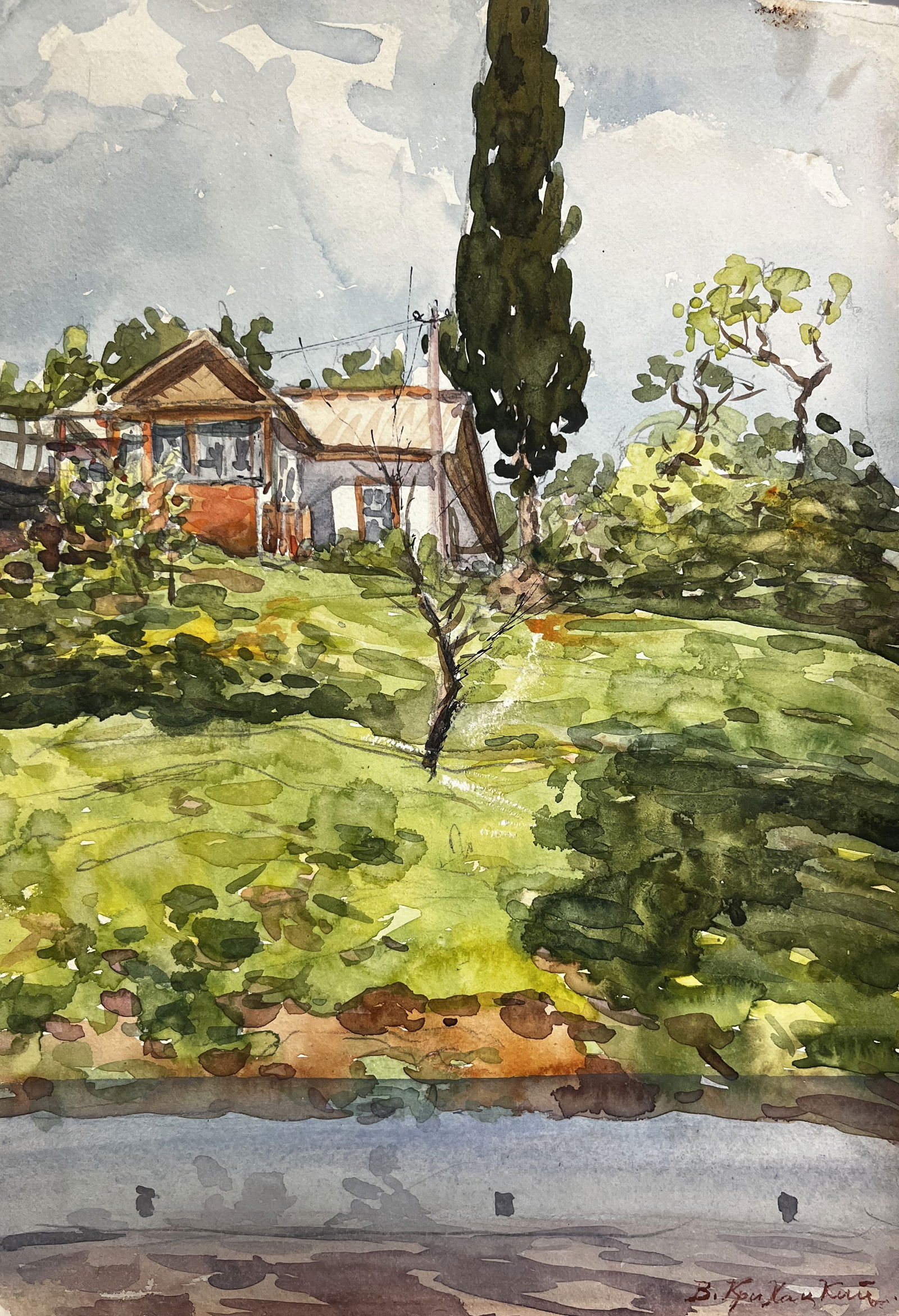 Watercolor painting Summer house Krikhatsky (1 of 8)