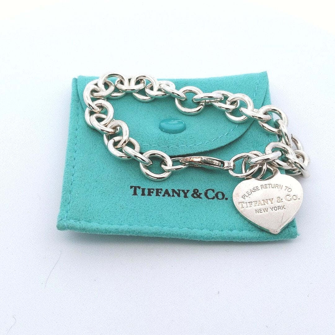 Designer $500 Sterling Silver Tiffany Heart Tag Bracelet (1 of 3)
