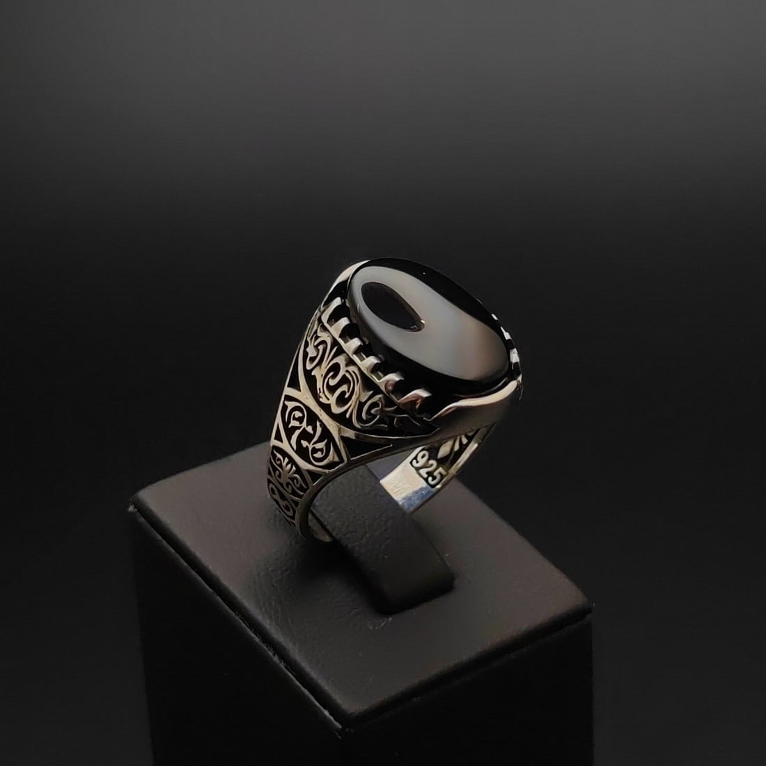 925 Silver Men's Ring with Black Onyx (1 of 7)