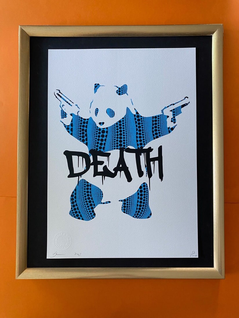 DEATH NYC Hand Signed LARGE Print COA Framed 16x20in Banksy Kusama Panda Bear 1 (1 of 5)