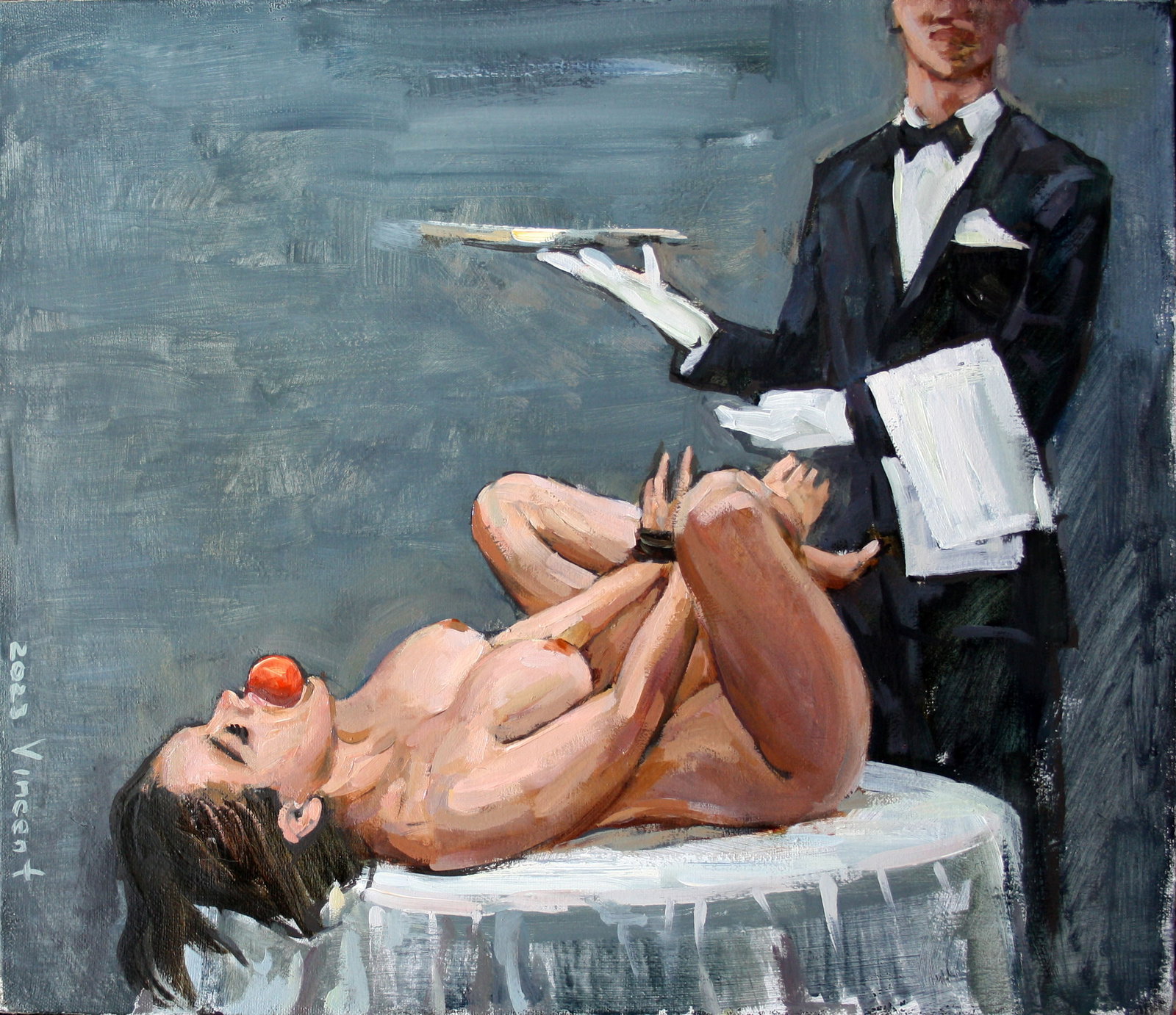 Iliinskiy Igor (Vincent) - The dessert: Title: Iliinskiy Igor (Vincent) - The dessert Date/Period: 2023 Dimension: 45 x 50 cm Medium: oil on canvas Additional Information: Ukrainian painter. Works and lives in Kharkiv (Ukraine). Participate