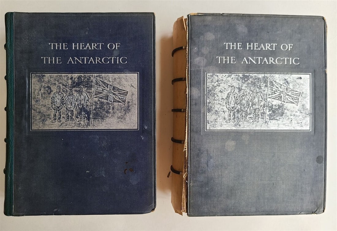 1909 THE HEART OF THE ANTARCTICS 2 vols by Shackleton antique ILLUSTRATED 1st ED (1 of 15)