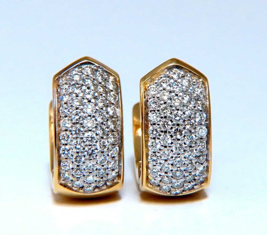 1.00ct huggie classic diamond semi hoop earrings 18kt + (1 of 5)