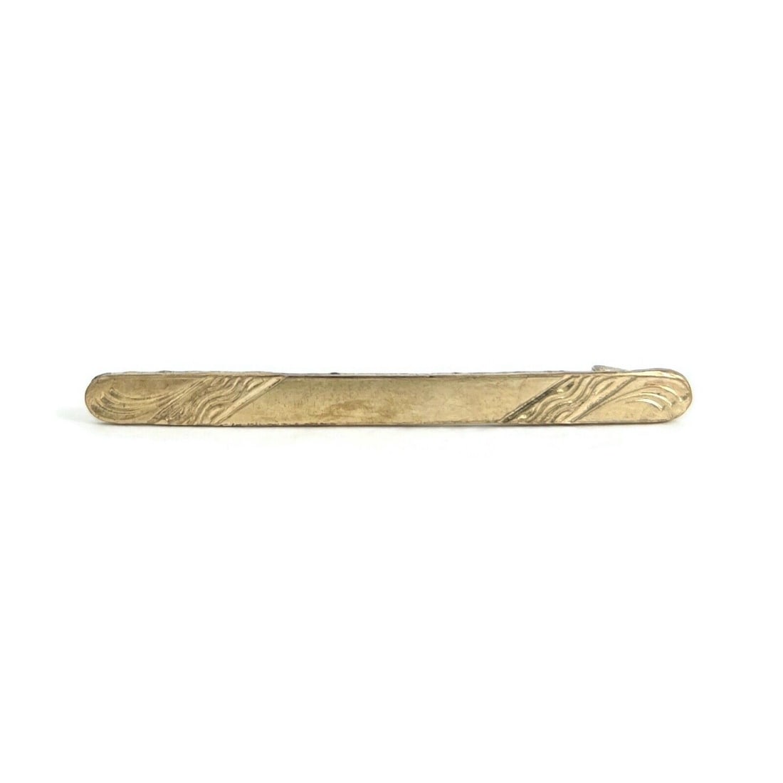 Vintage 1930's Etched Bar Brooch Pin Yellow Gold-Plated, 1.78 Grams (1 of 5)
