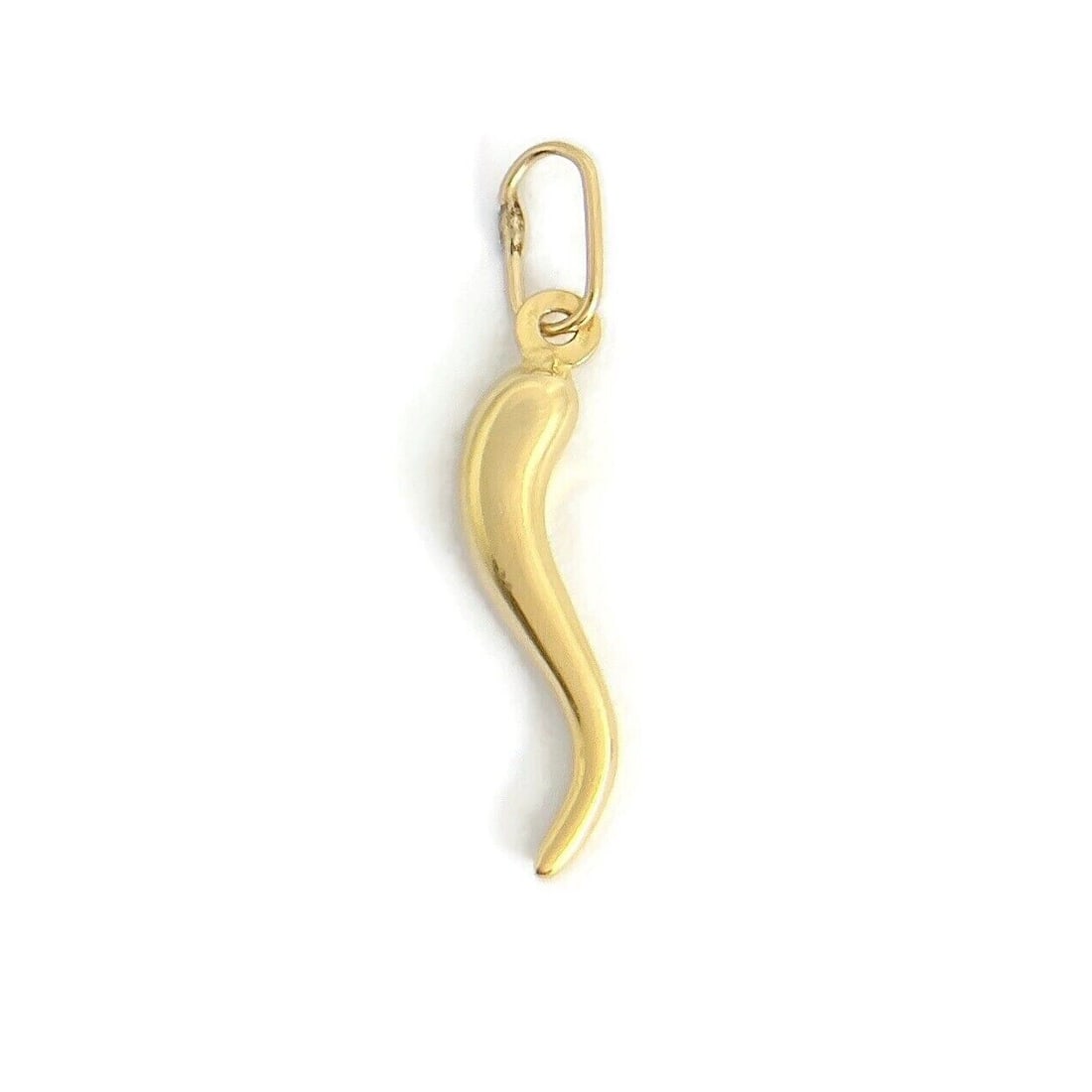 Vintage Italian Horn Cornicello Necklace Pendant Charm 18k Yellow Gold, .82 Gram Auction