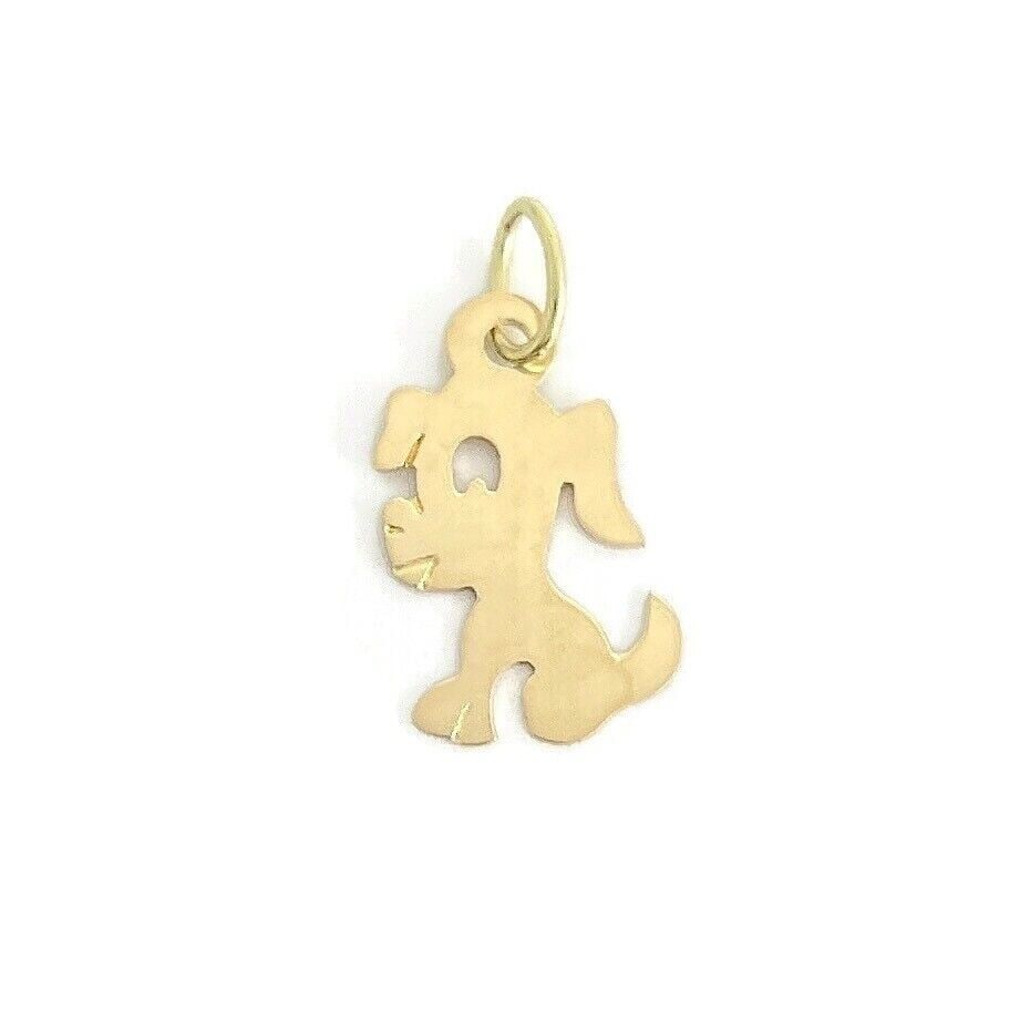 Vintage Puppy Dog Necklace Pendant Bracelet Charm 14K Yellow Gold, .39 Grams (1 of 7)